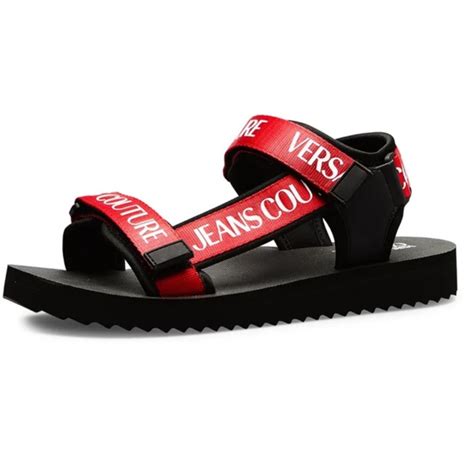 versace jeans couture men's strappy logo beach sandals|Versace Jeans men's.